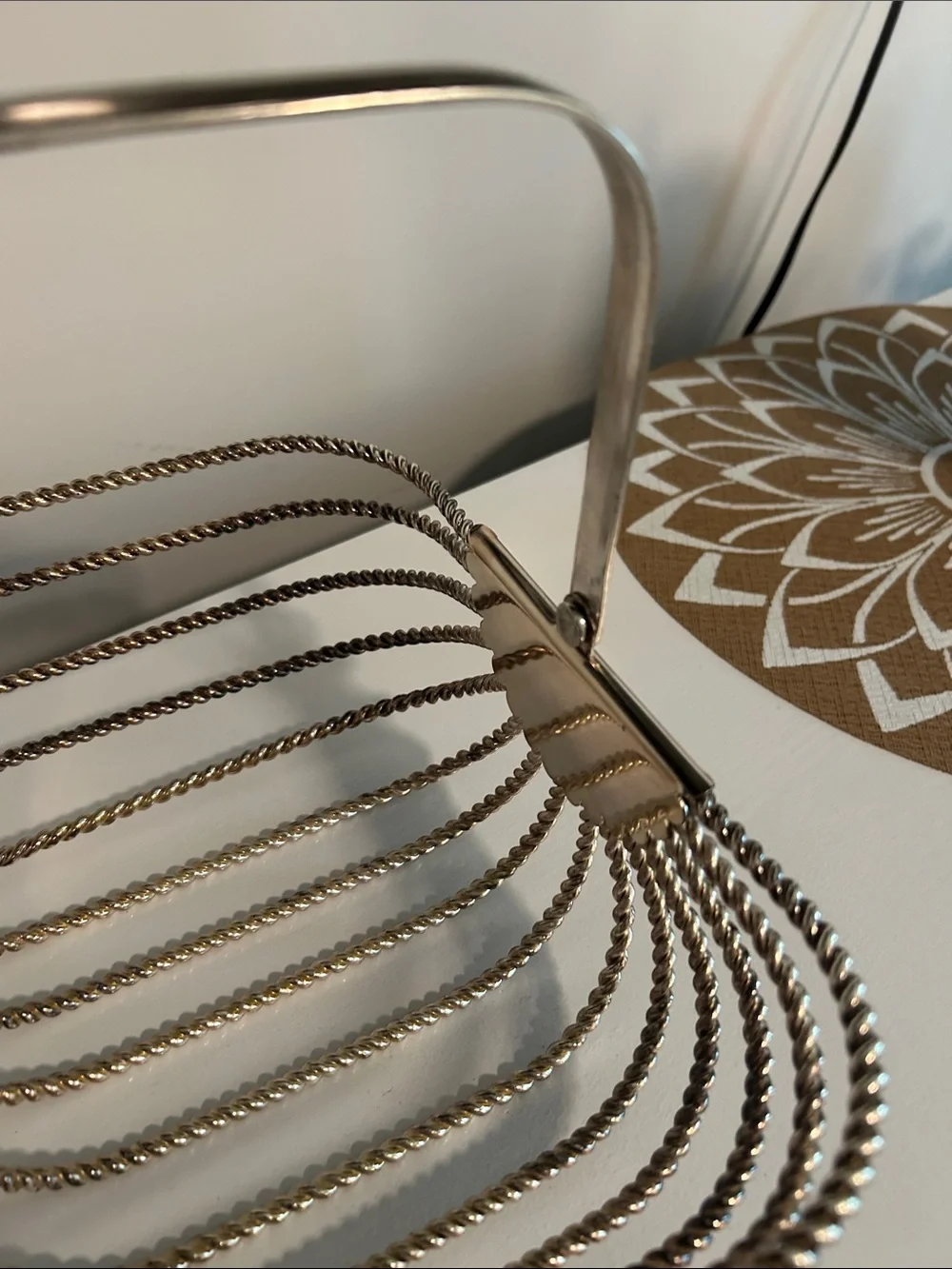 Godinger Silver Twisted Wire Decorative Basket with Fold-Down Handle